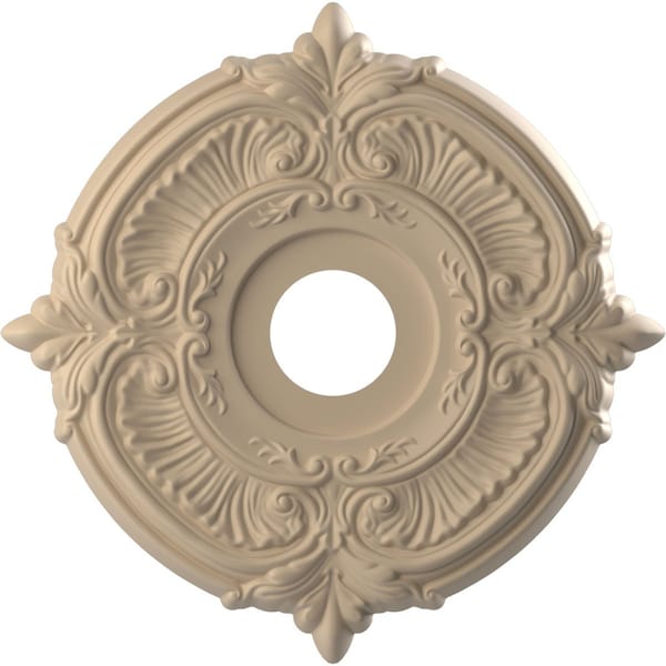 Ekena Millwork Attica PVC Medallion (Canopies up to 5 5/8"), 16"OD x 3 1/2"ID x 1"P, UltraCover Satin Smokey Beige CMP16ATGBE - main